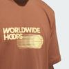 Adidas T Shirts Men's Brown Crew Neck Moderate Straight Fit JE3757