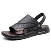 Fashion 2025 Summer Outdoor Leather Sandals for Men Dual-use Solid Color Beach Shoes Slipper Male New Designer  Driving Shoes Man