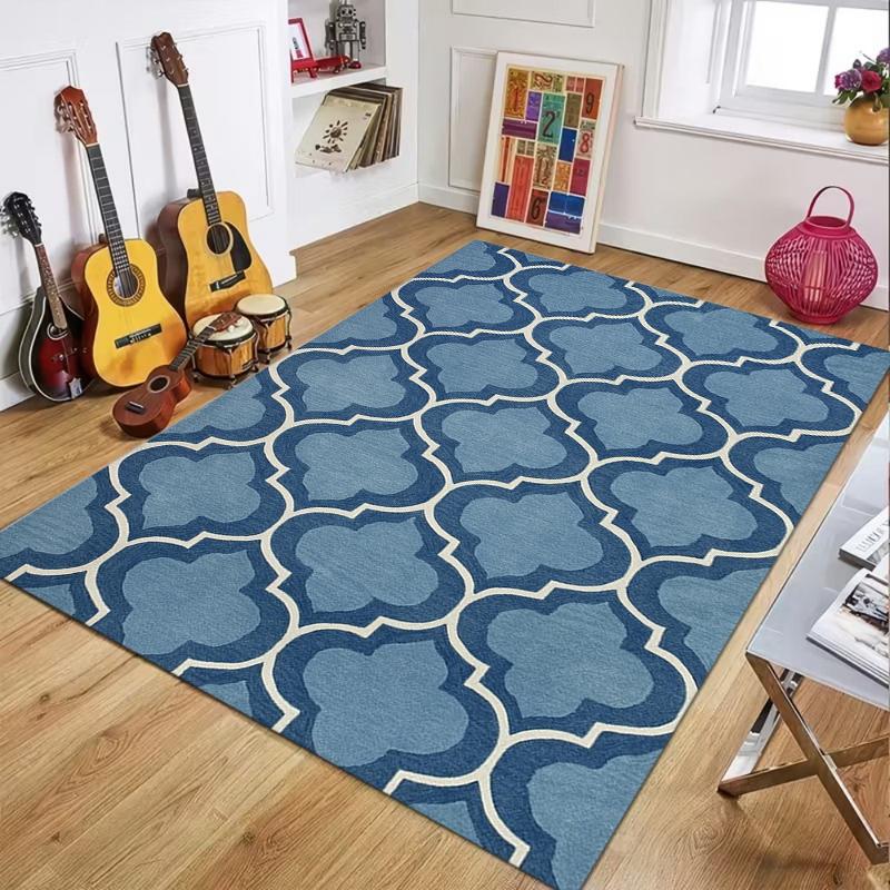 

Modern Boho Moroccan Geometric Area Rug Non Slip Distressed Trellis Floor Mat For Living Room Bedroom Office Home Decoration 50x80cm
