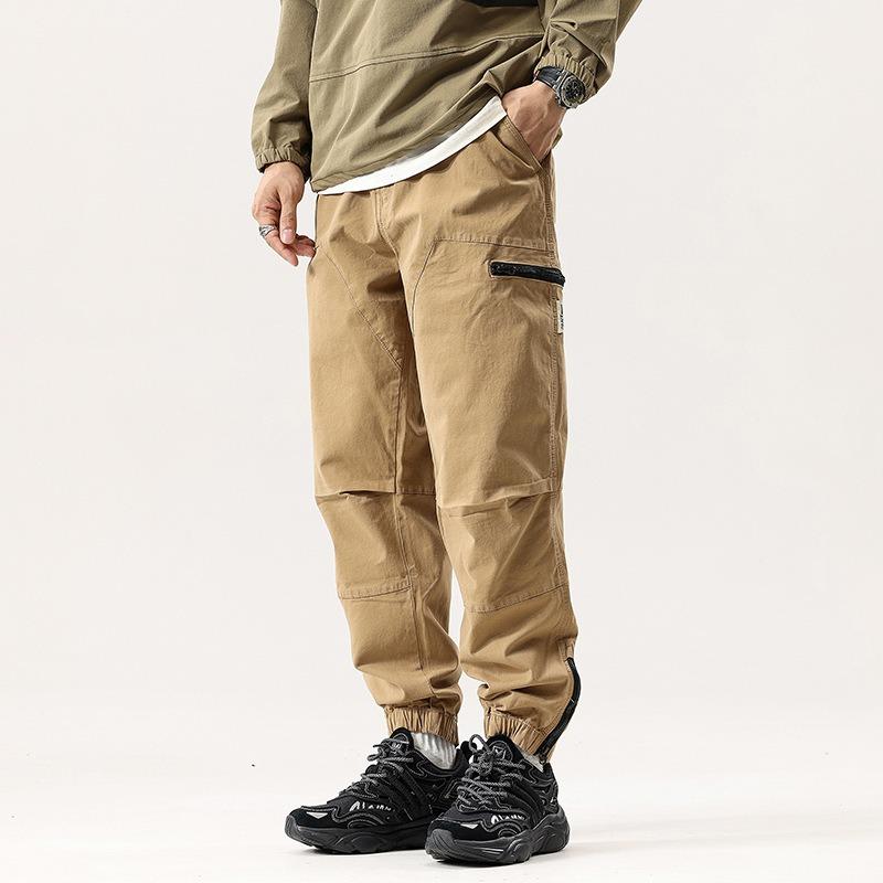 

Men s Overalls Tied Feet Loose Pants Trendy Brand Men s Sports and Leisure High-end Men s Pants Trousers Men s Clothing S хаки