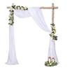 White Sheer Wedding Drape Gauze Arch Draping Fabric Champagne Drapes Backdrop Curtain Outdoor Drapery Panel for Wedding Ceremony Bridal