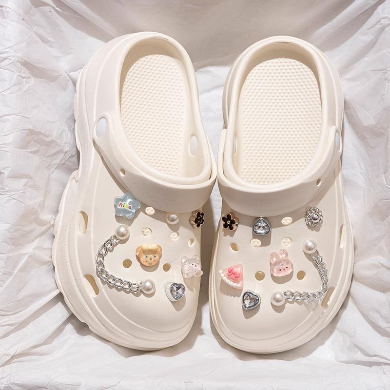 Niedliche Damen-Strandsandalen mit geschlossener Zehe, Absatz, rutschfester Sohle und dicker Sohle