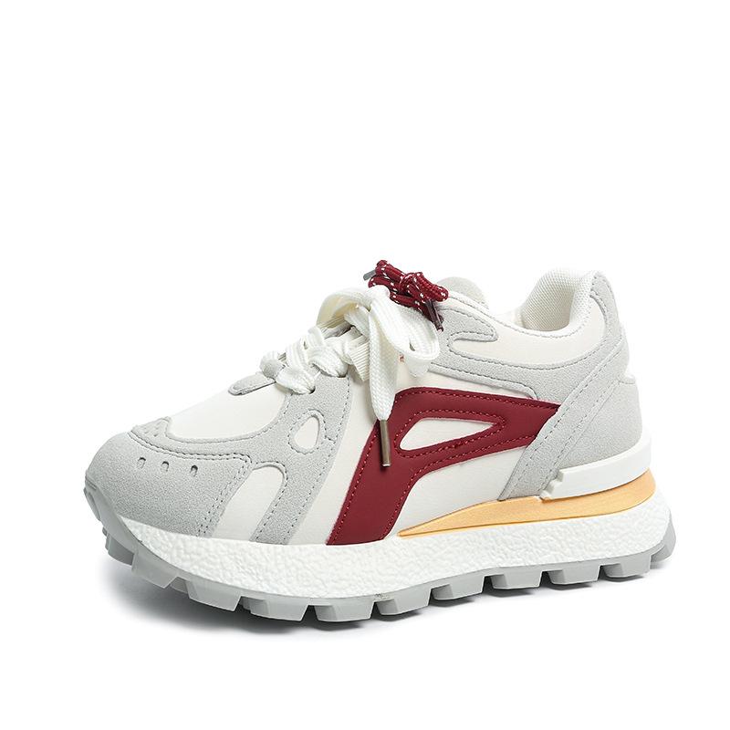 Inner height-increasing women's shoes, new autumn platform sneakers, running feet, small and lightweight dad shoes