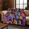 Colorful Baskets Mandala Bohemia Flannel Blanket Soft Warm Blanket for Bedroom Room Living Room Office Travel Camping Picnic