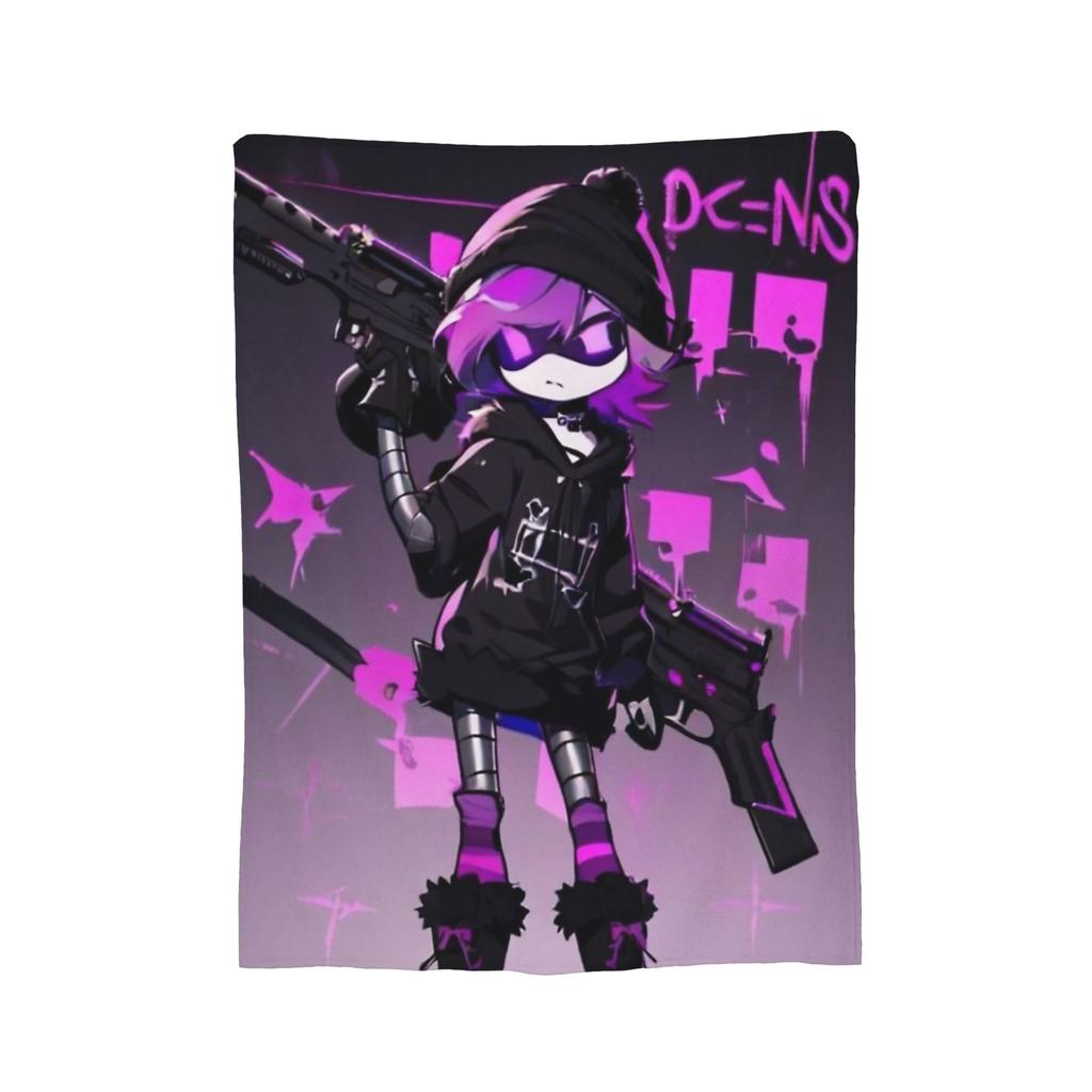 Murder Drones N and Uzi Flannel Throw Blanket  Blanket for Bedding Car Lightweight Plush Thin Quilt,