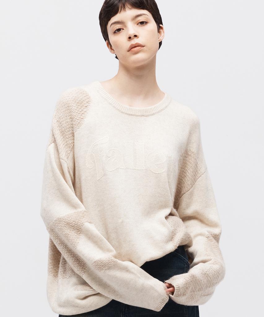 FALLETT Arch Logo Jacquard Knit Navy