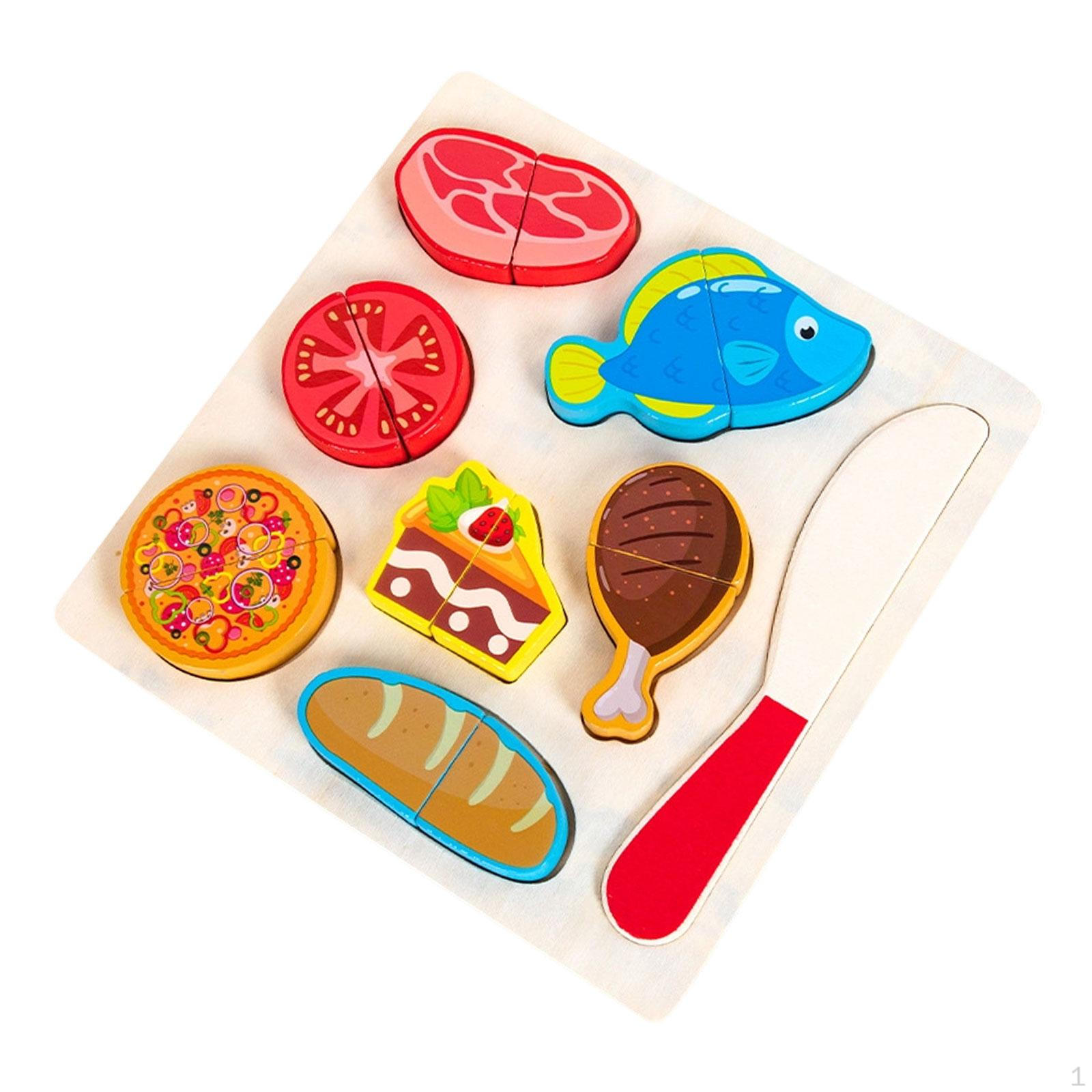 

Wooden Play Food Portable Pretend Cutting Toys for Role Boys Girls Fruit Food