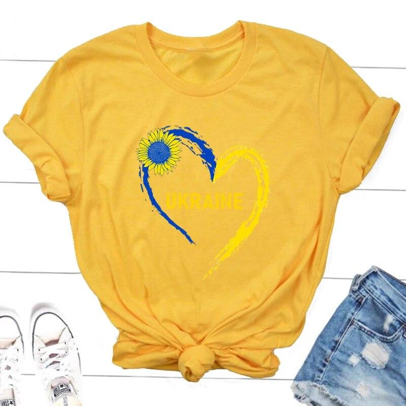 Ukraine Sunflower T-shirt Vintage Ukrainian Lovers Print Graphic T Shirts Women Short Sleeve Y2k Top Casual Tee Shirt Tops Unisex