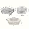 Three-Layer Stainless Steel Multi-Functional Air Fryer Rack & Basket Tray