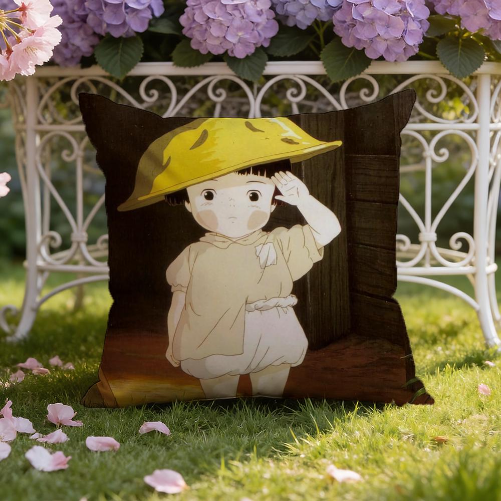 Anime G-Grave of the F-FirefliesS Cushion Cover Home & Car Dual-Scene Pillow Cover: Reversible for Premium Comfort