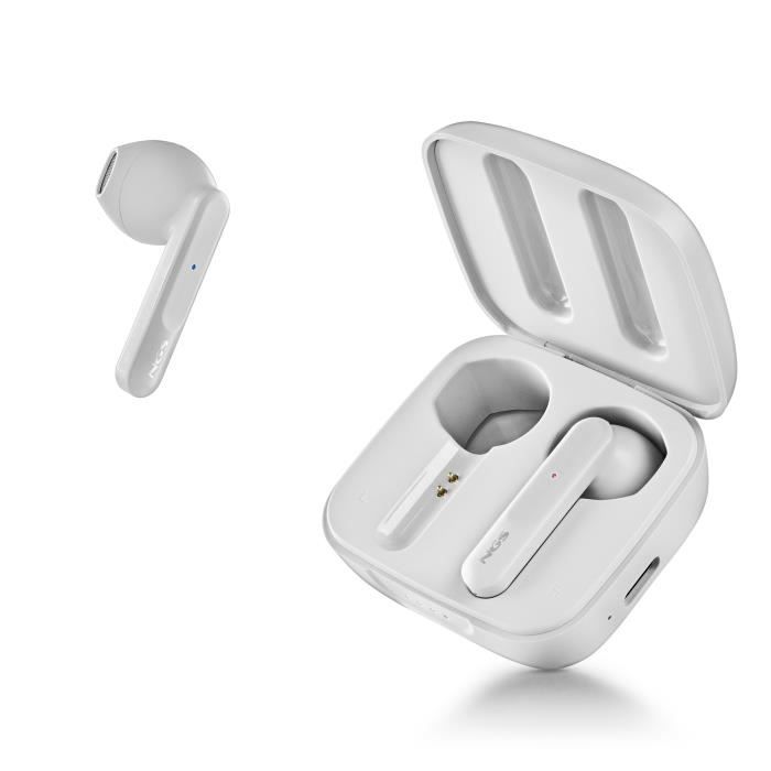 Écouteurs sans fil - NGS - ARTICA MOVE WHITE - Bluetooth 5.3 - 28h d'autonomie - ENC anti-bruit