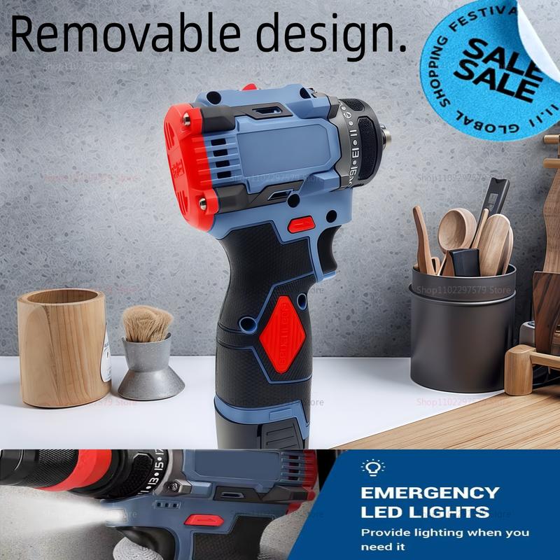 16.8V 2In1 Cordless Electric Screwdriver Drill Brushless Motor Multi-Function Power Tool for Electronics Repair Household DIY