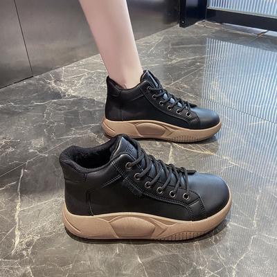 Autumn and Winter Footwear Plus Size Comfortable Platform Shoes High-top Lace-up Retro Women's Shoes
