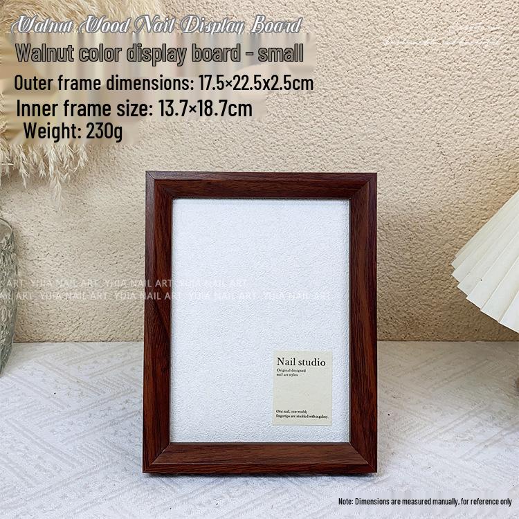 Vintage Walnut Manicure Display Board: Large Photo Prop for Salon