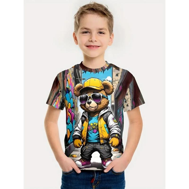 Boys' Short Sleeved T-shirt Summer New 3D Printed Children's Clothing T-shirt