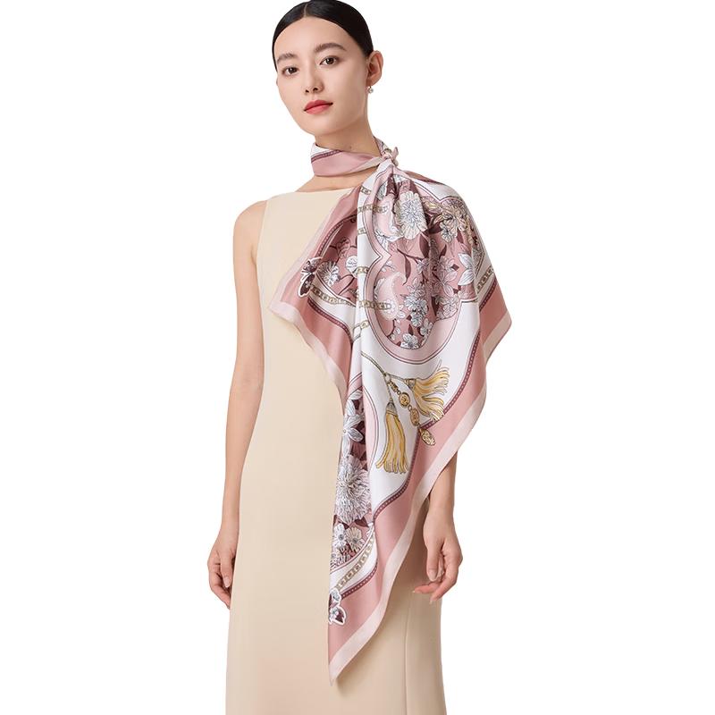 

Shanghai Story 100% Mulberry Silk Jing Zhong Jing Print Square Scarf 86cm x 86cm