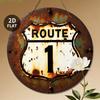 Route  Retro Distressed Highway Metal Sign  Vintage Road Trip Wall Decor