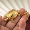 Money Turtle Keychain Lucky Alloy Keyring Wealth Attracting Golden Tortoise Key Chain Decorative Solid Color Metal Key Pendant