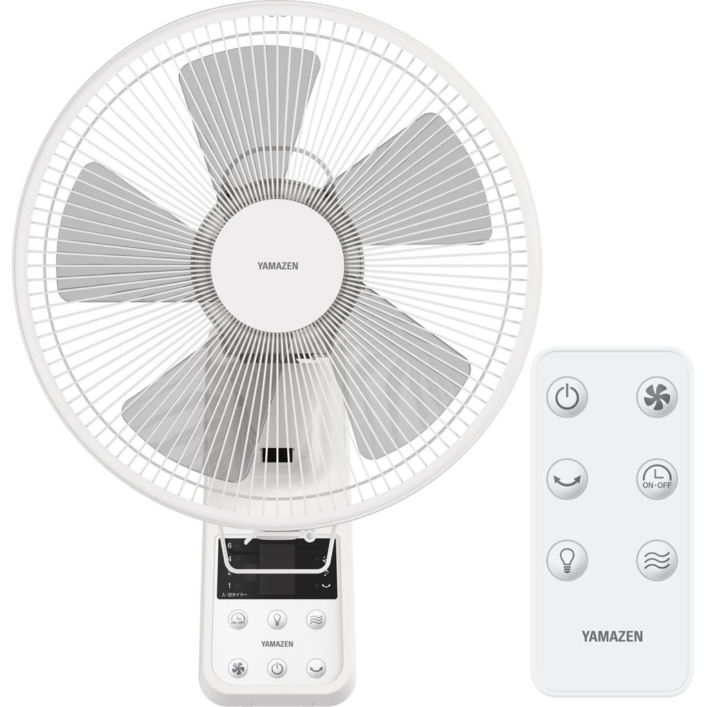 fan with automatic left and right swing 3 levels of airflow sleep rhythmic remote control white [Yamazen] Wall-mounted (ventilation/air circulation),