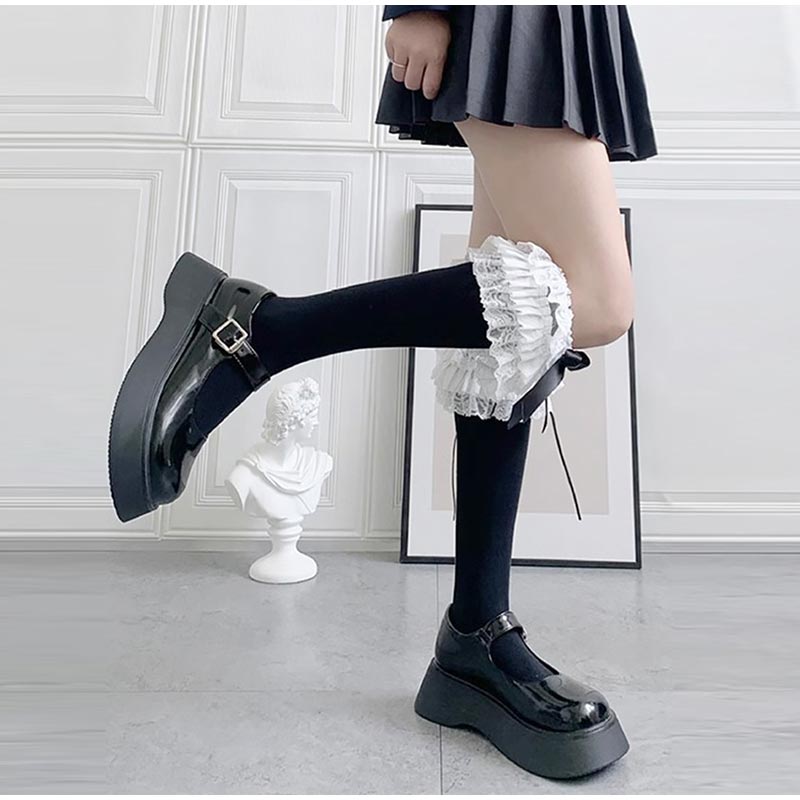 Lolita Lace Women Stockings Sweet Knee High Elastic Long Stocking