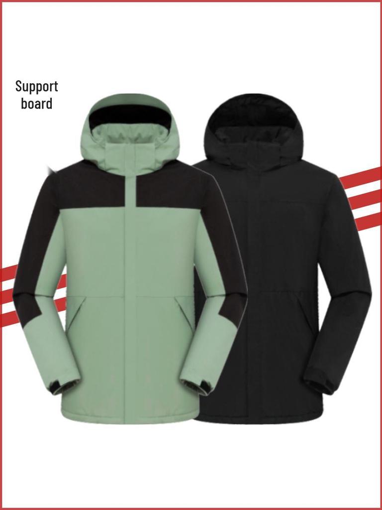 Autumn/Winter Waterproof Custom Logo Hooded Color Block Mountaineering Windbreaker Jacket