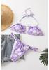 Women's Floral Print Push-Up Bikini with Tie-Up Straps and Padded Cups