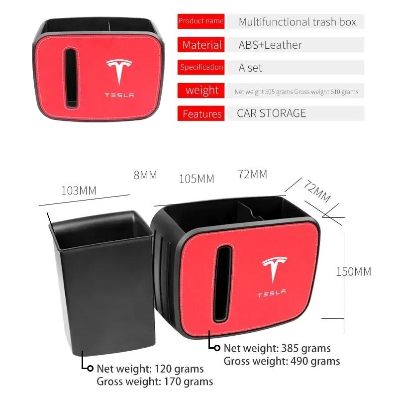 Car Sticker Tesla Car In-vehicle Storage Box Multi-functional Trash Can For Tesla Model 3 2021 S X Y Style Roadster Invader Coil