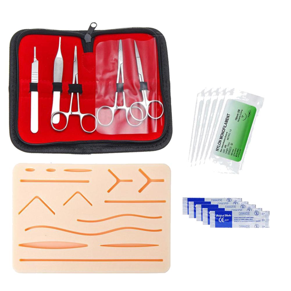 1-4Set Medical Students Suture Practice Kit Surgical Training with Skin Pad Model Tool Set Educational Teaching Equipment