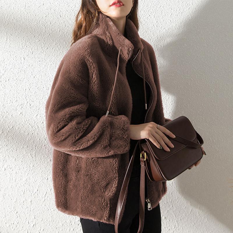 Chaqueta Mujer Terciopelo Engrosado Cuello Alto Sudadera Cálida Cárdigan Cremallera Top