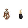 Horse Clock Pineapple Figurine Desktop Decoration Crafts Collection Animal Table Statue Fruit Shape