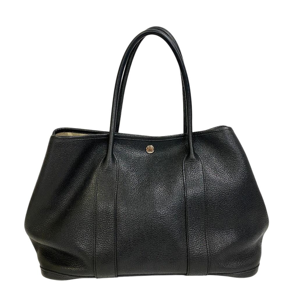 HERMES Shoulder Negonda leather Garden party PM Tote Bag black leather Women Used