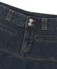 ANDTHEOTHER Pleated Denim Mini Skirt Blue