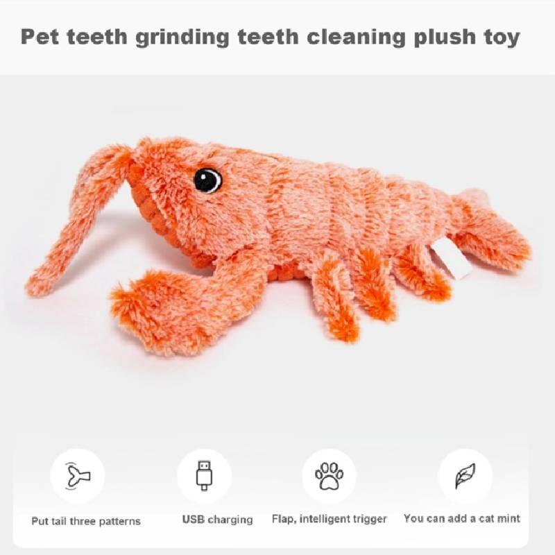 Dog Lobster Floppy Toys Plush Jumping Interactive Toy Motion Chew Pet Play