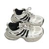 Popular 2025 Spring Thick-soled Heightening Dad Shoes Women's Single Color Matching Lace-up Versatile Sports and Leisure Shoes Tide