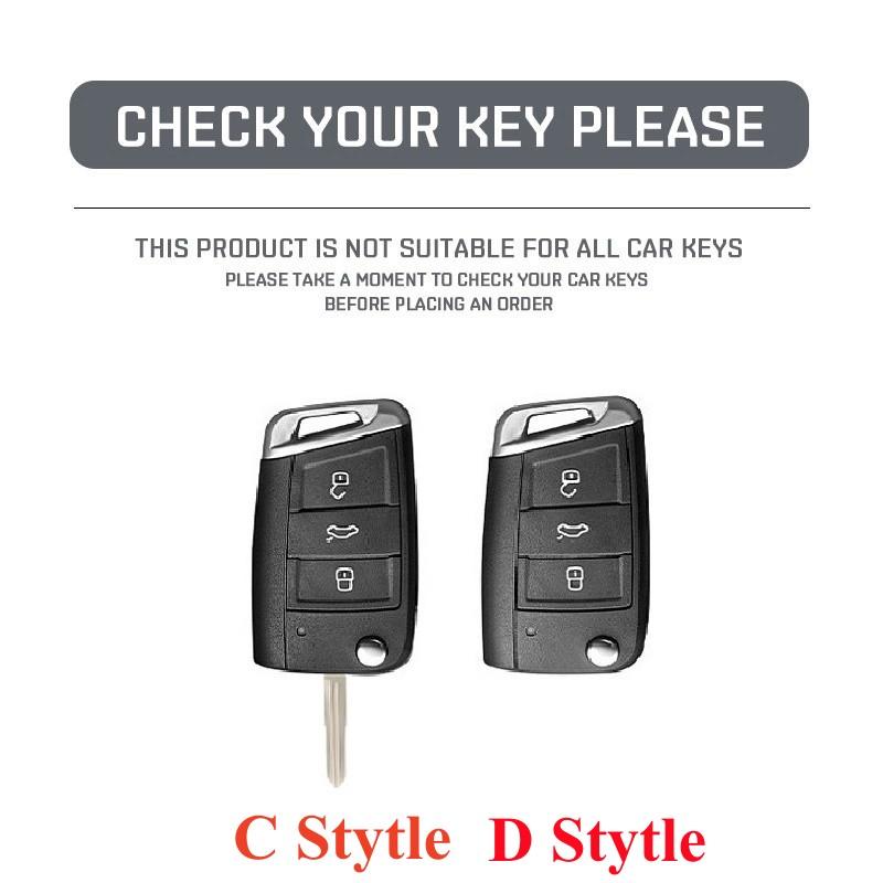Fashion Car Key Case Full Cover Fob For Vw Volkswagen Golf 7 Mk7 Tiguan Mk2 For Seat Ateca Leon Fr 2 Ibiza For Skoda Octavia