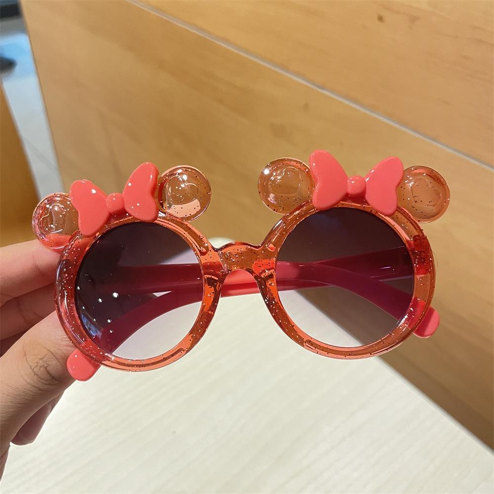 

New Cute Crystal Bow Girls Children Sunglasses Fashion Trend Personalized Cartoon Sun Glasses Kids Shiny Eyewear красный