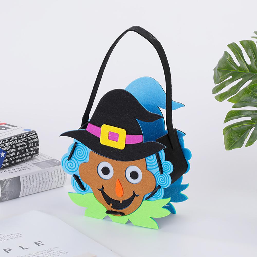 Halloween Pumpkin Candy Bag Halloween Decorative Felt Handbag Halloween Trick Or Treat Goody Bags Kids Halloween Party Gift Bag