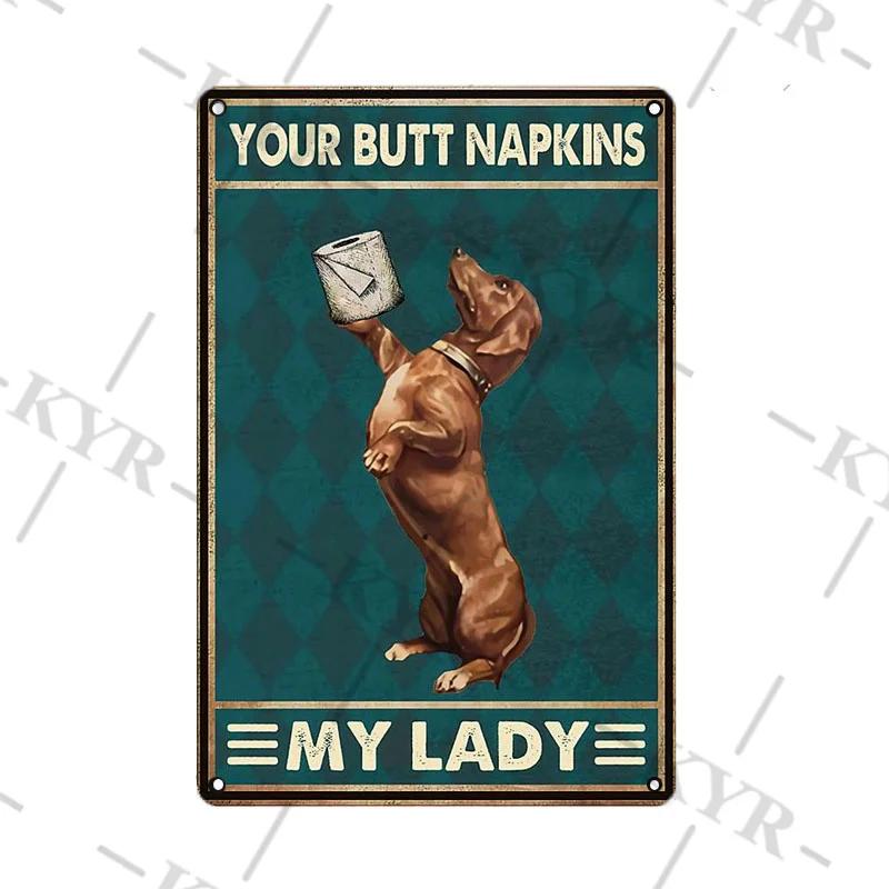 Dachshund Metal Tin Sign Tissue Dog Retro Vintage Bar Decor Wall Poster Golden Retriever Husky Plaque Home Decoration Style