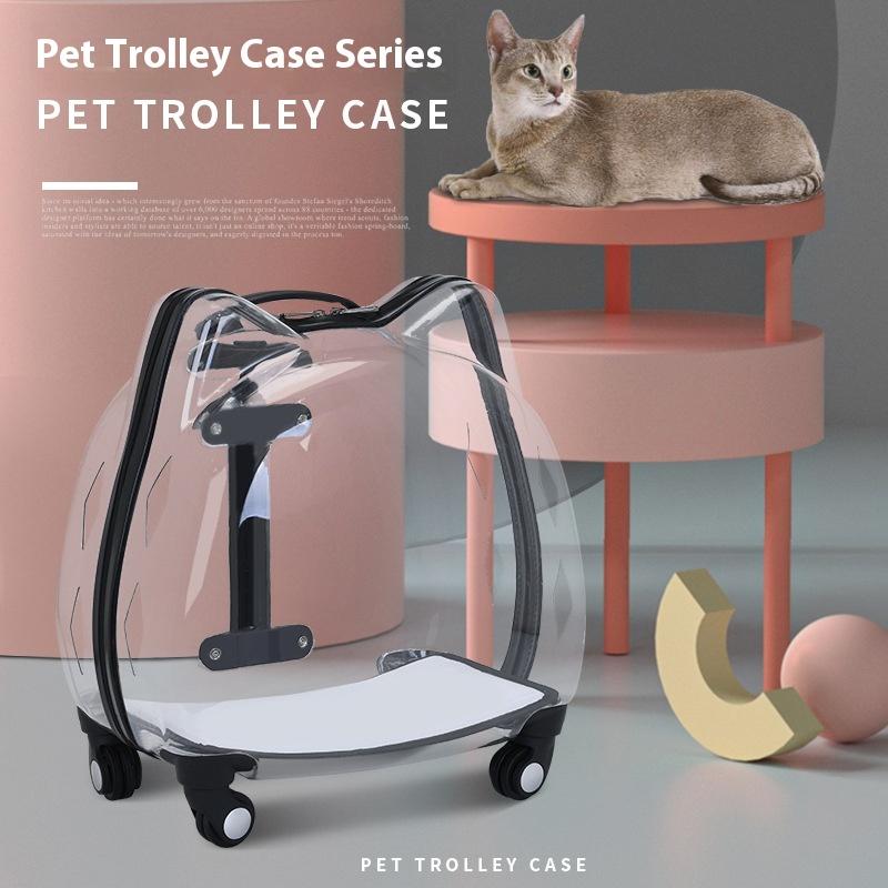 Katzen Tasche Rollkoffer Haustier Ausflug Tragbar Mit Blasenbox Transparente Weltraumkapsel