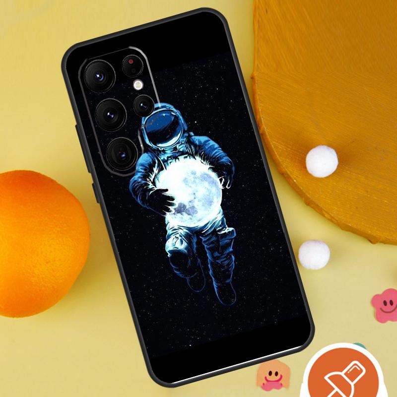 Space Moon Astronaut Case For Samsung Galaxy S22 S23 Ultra S20 FE S21 FE Note 10 20 Ultra S8 S9 S10 Plus Cover