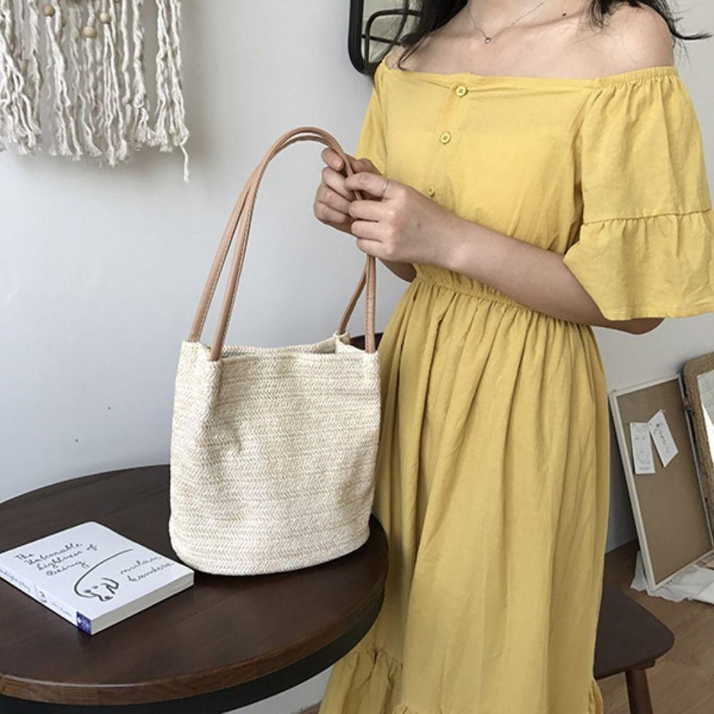 

Beach Straw Shoulder Bag Leisure Women s Tote Bag Trendy Straw Weave Bag Handbags Style 3
