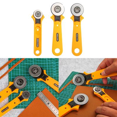 28mm Fabric Cutter Leather Rotary Cutters ABS Plastic Handle Wheel Cutter for Paper Leather Fabric Sewing Rolling Cutter