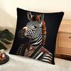Zebra Dressed Up Portrait Cushion Cover Soft Short Plush Pillow Cover Smooth Cozy Texture Aesthetic Cushion Case Home Decor