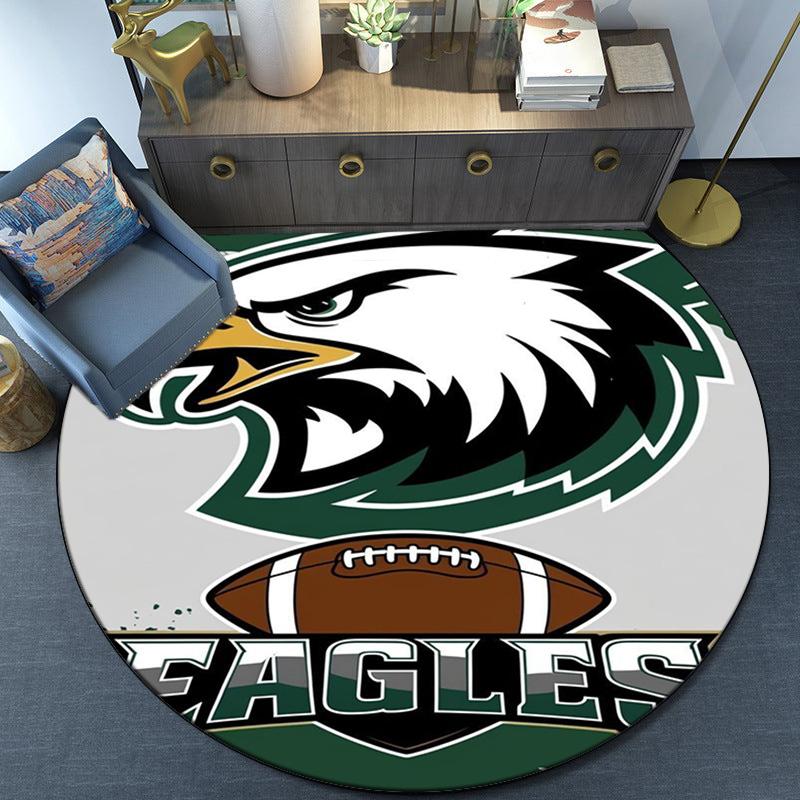 Philadelphia Eagles Runder Teppich für Wohnzimmer, Schlafzimmer, Spielzimmer, Stuhlunterlage, Läufer, Kreis Teppich, Große Größe Fan Weihnachtsgeschenk
