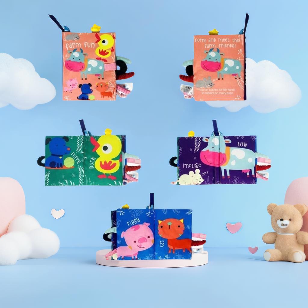 Montessori Weiche Babybücher - 3D Fühlbücher mit hohem Kontrast für frühes Lernen, Lernspielzeug für Kinder