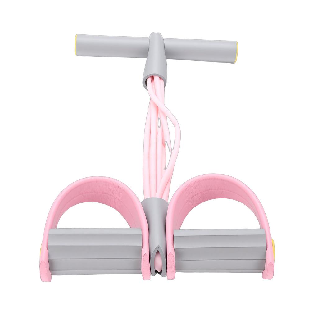 Manual Tension Training Pedal High Elastic Non Slip Soft Grip 6 Tube Pedal Ankle Puller for Home Pink