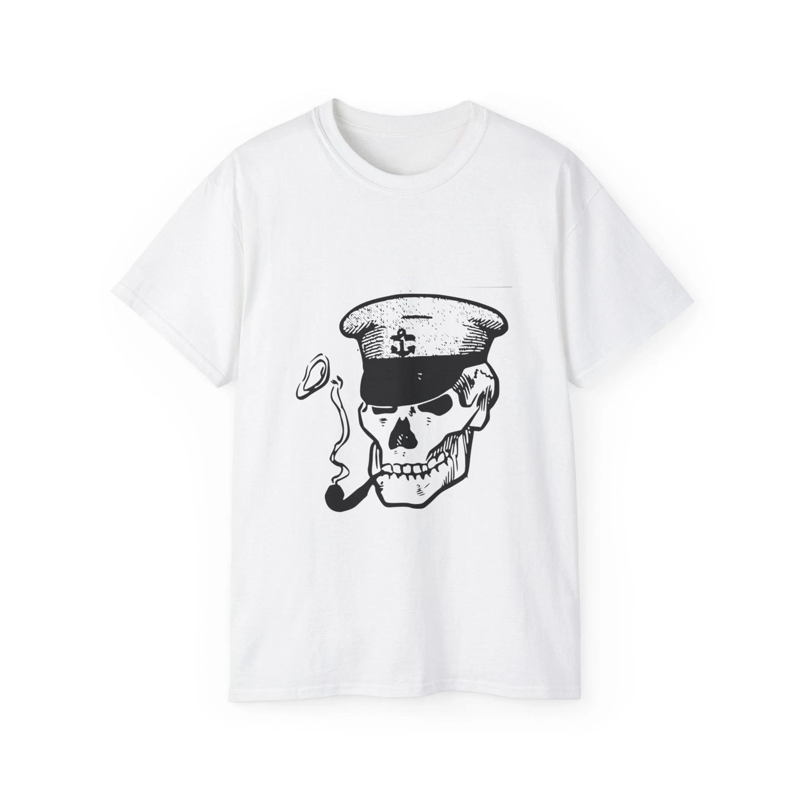 Boating Captain Skipper Skull Skulls Captain | Custom Graphic T-Shirt S