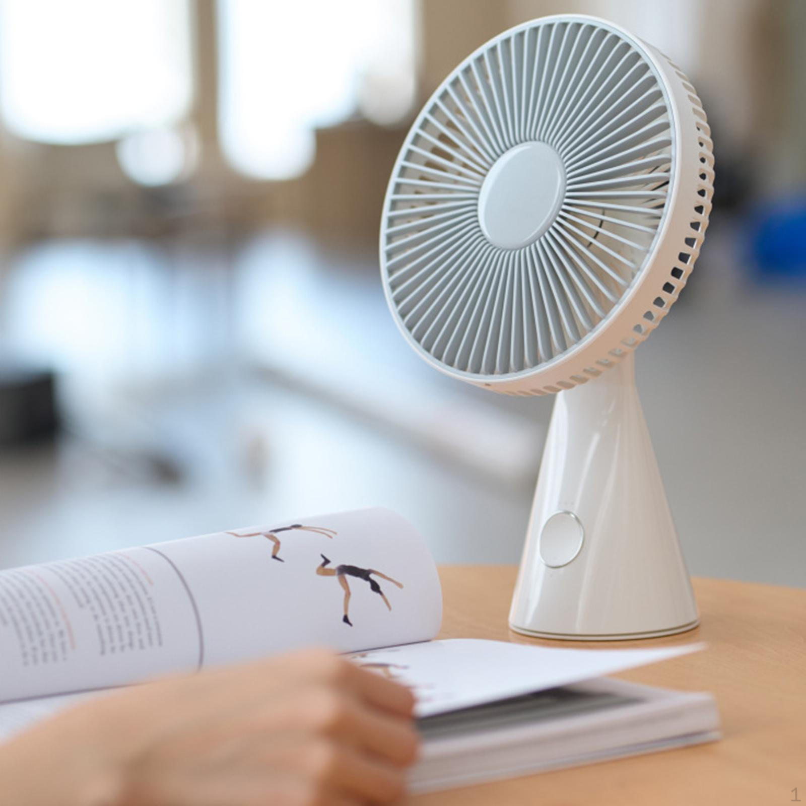 Desk Fan USB Rechargeable 3 Speeds Battery Powered