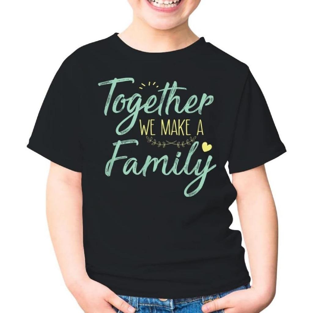 Together We Make A Family Family Team Reunion Group Christmas Unisex Kids Shirt Gift Boy Girl Youth T-Shirt (Black;S)