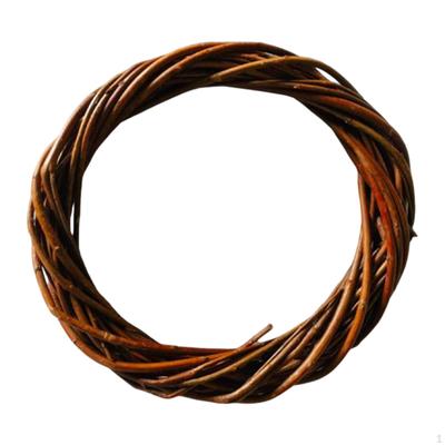 DIY Rattan Wreath Artificial 6" Round Woven Hanging Ornament Crafts for Christmas